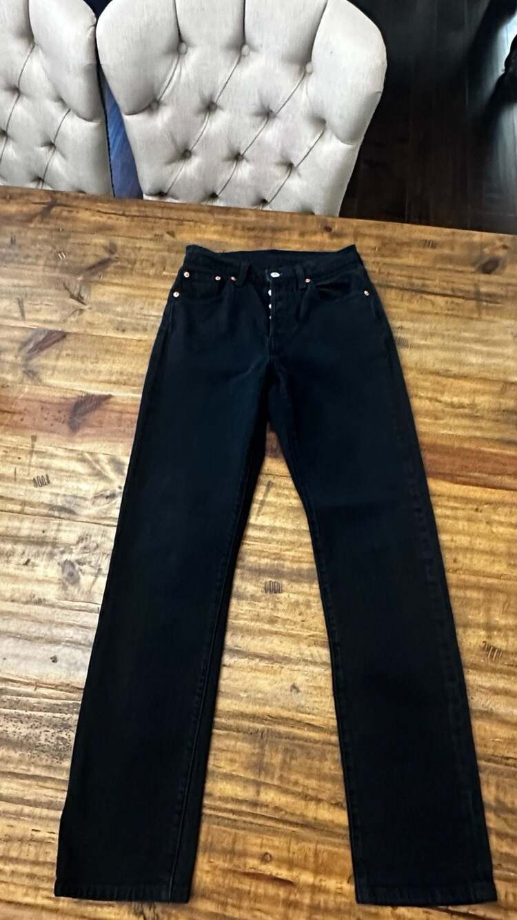 Levi's 501 Original Fit Jeans Size W25 L30 Black Button Fly